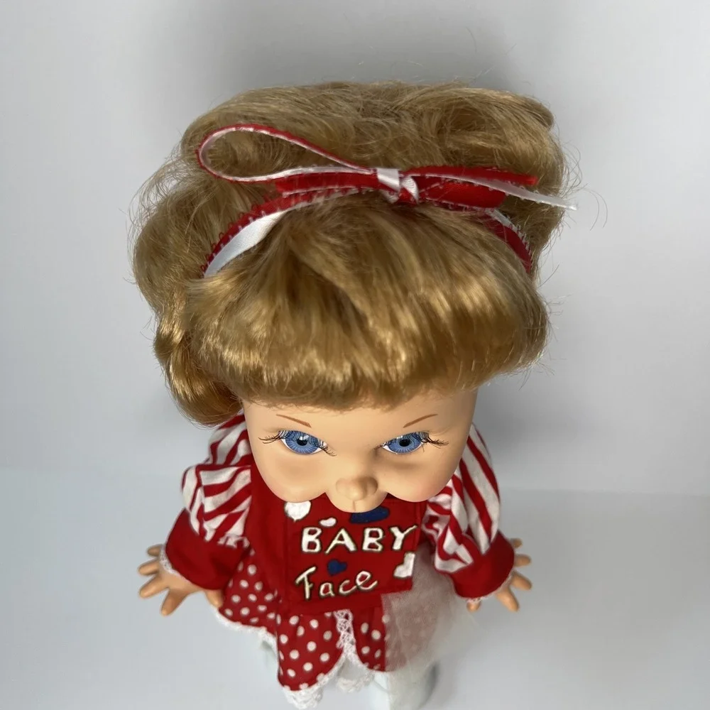 Vintage 1990 Galoob Baby Face So Playful Penny #10 Blue Eyes Red Outfit